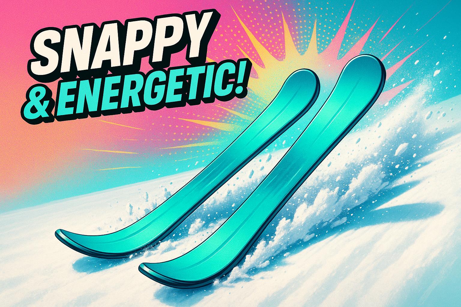 What Ski Features Contribute to a 'Snappy' and 'Energetic' Feel?