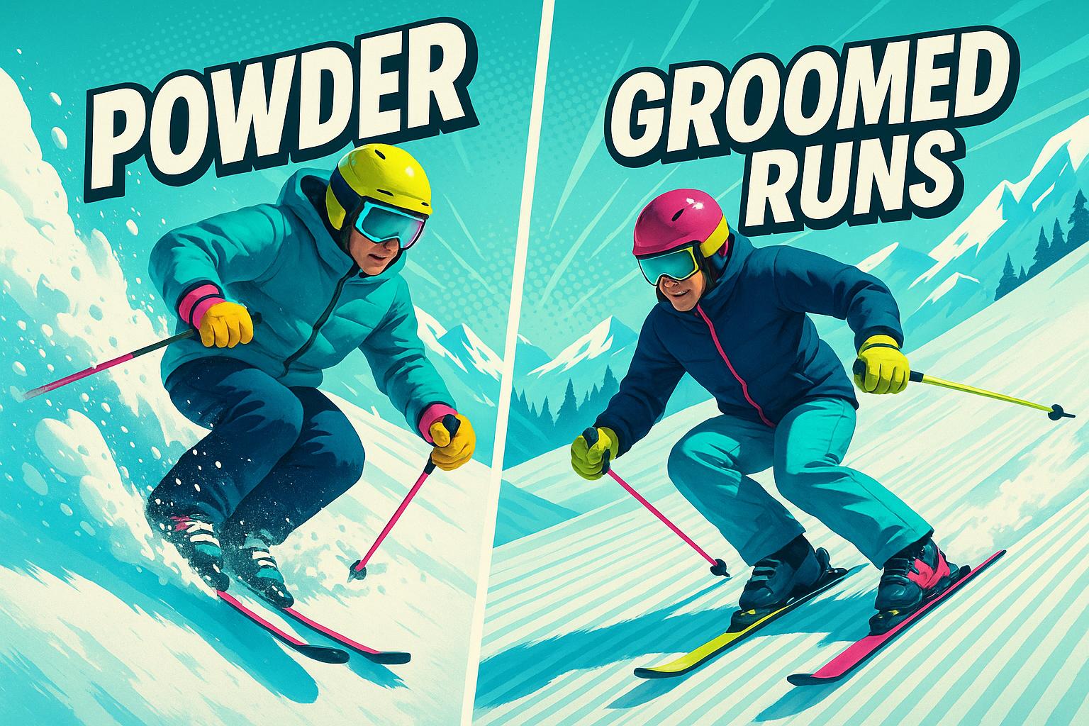 Where to Ski for the Best Powder vs. Groomed Runs: How to Decide - snowfeet*
