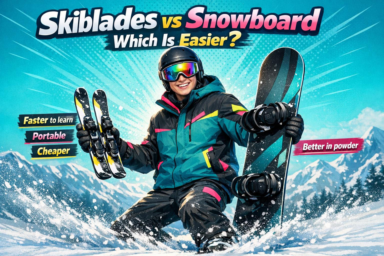 Skiblades vs Snowboard Which Is Easier