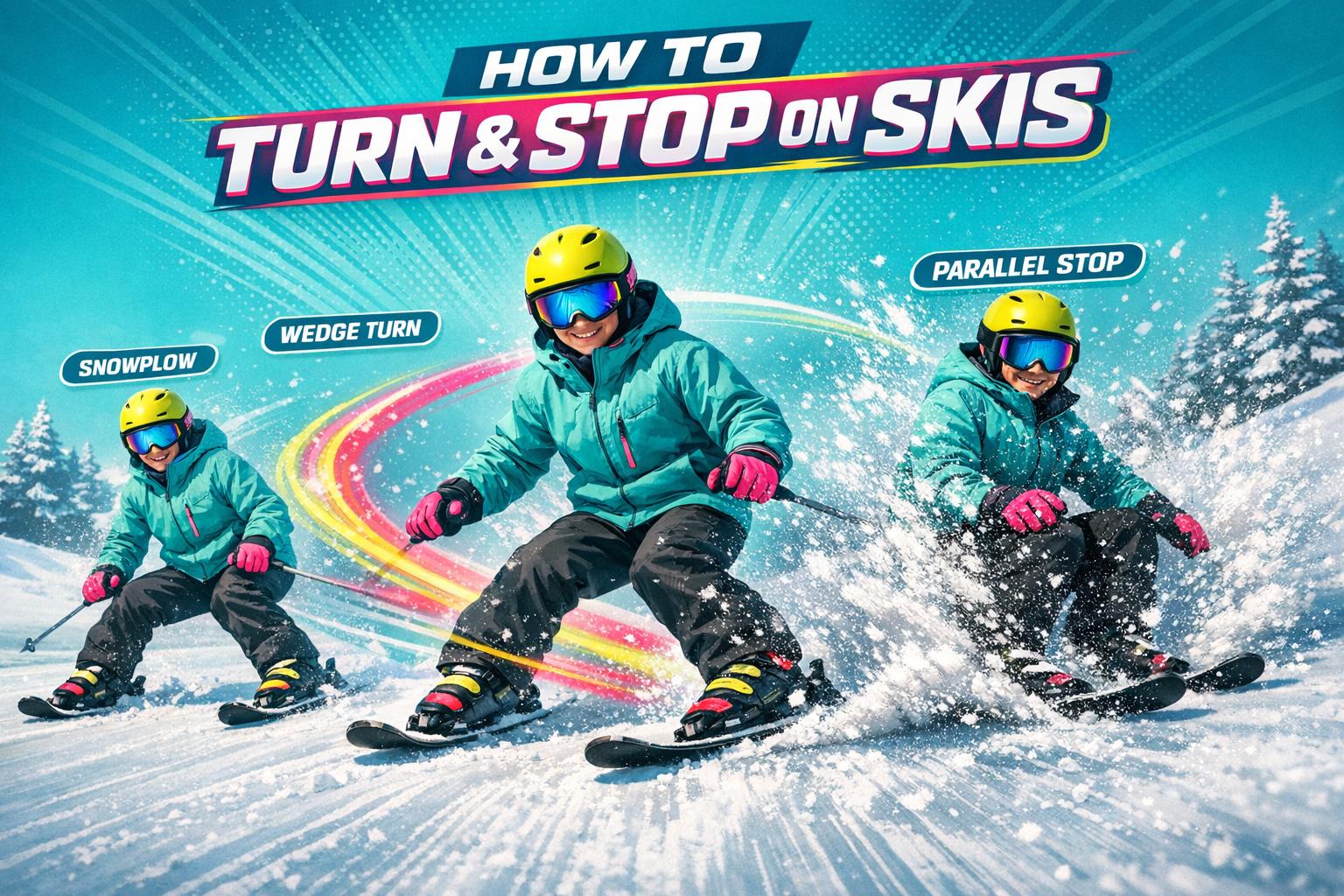How to Turn and Stop on Skis for Beginners - snowfeet*