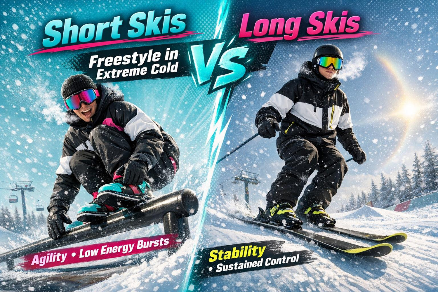 Short Skis vs Long Skis: Freestyle in Extreme Cold - snowfeet*