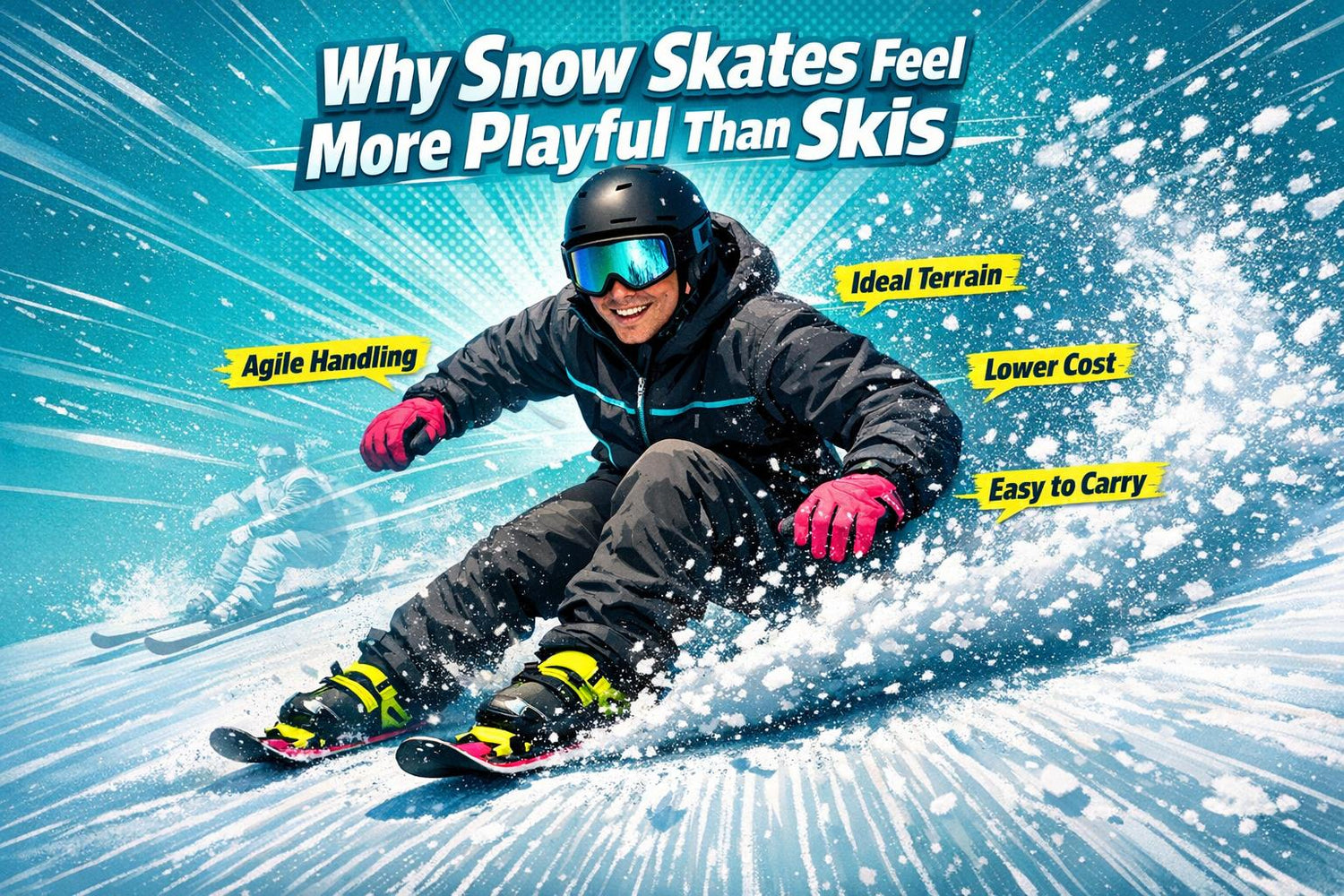 Why Snow Skates Feel More Playful Than Regular Skis - snowfeet*