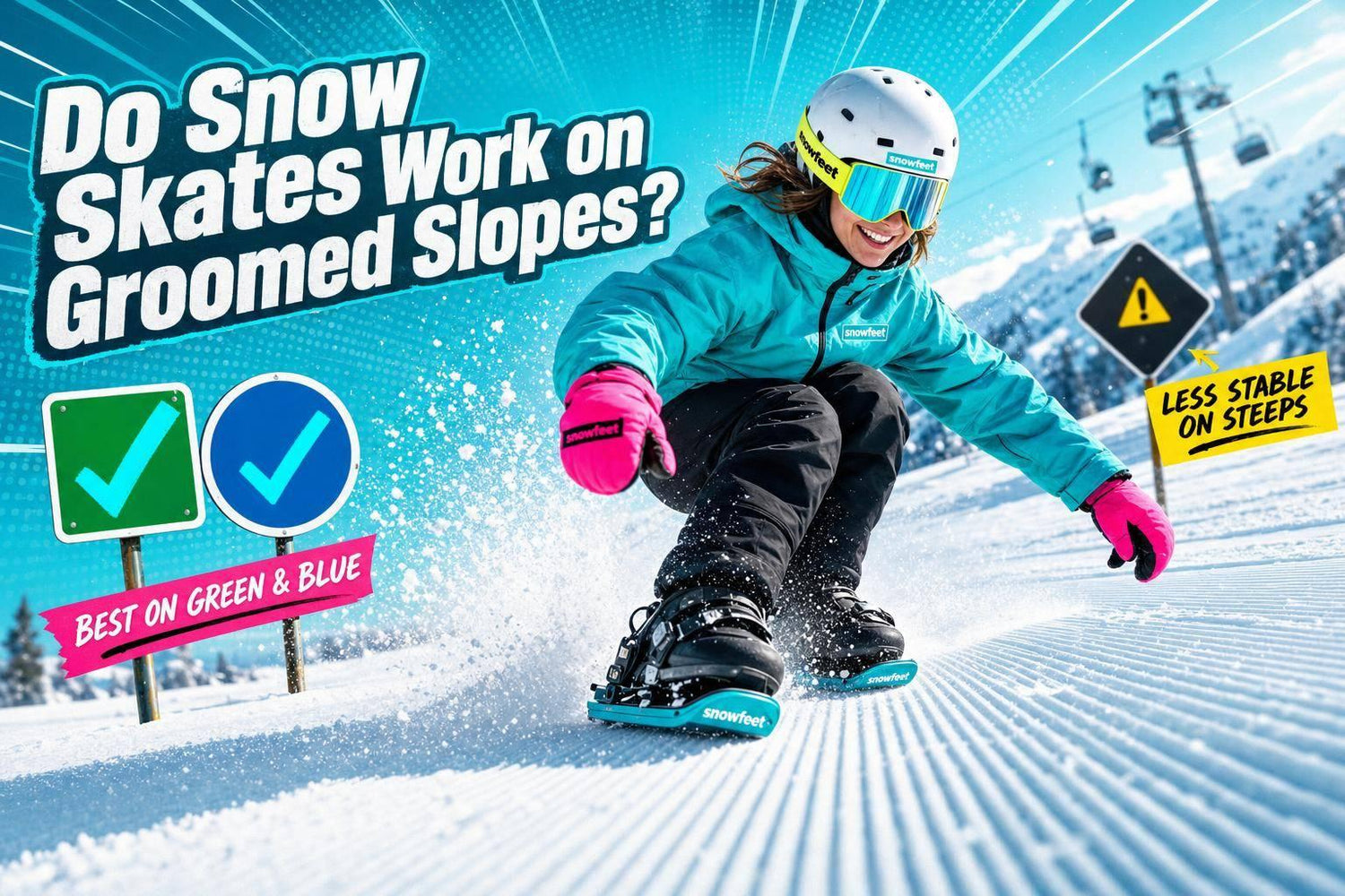 Do Snow Skates Work on Groomed Slopes? - snowfeet*