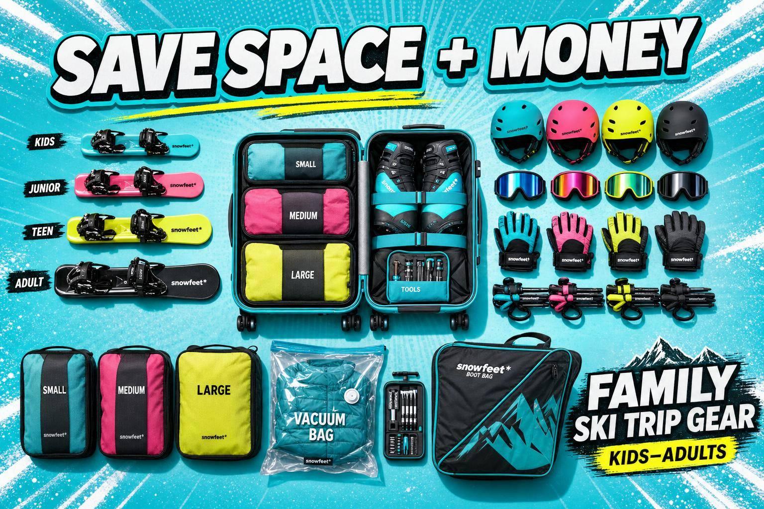Family Ski Trip Gear That Saves Space and Money - snowfeet*