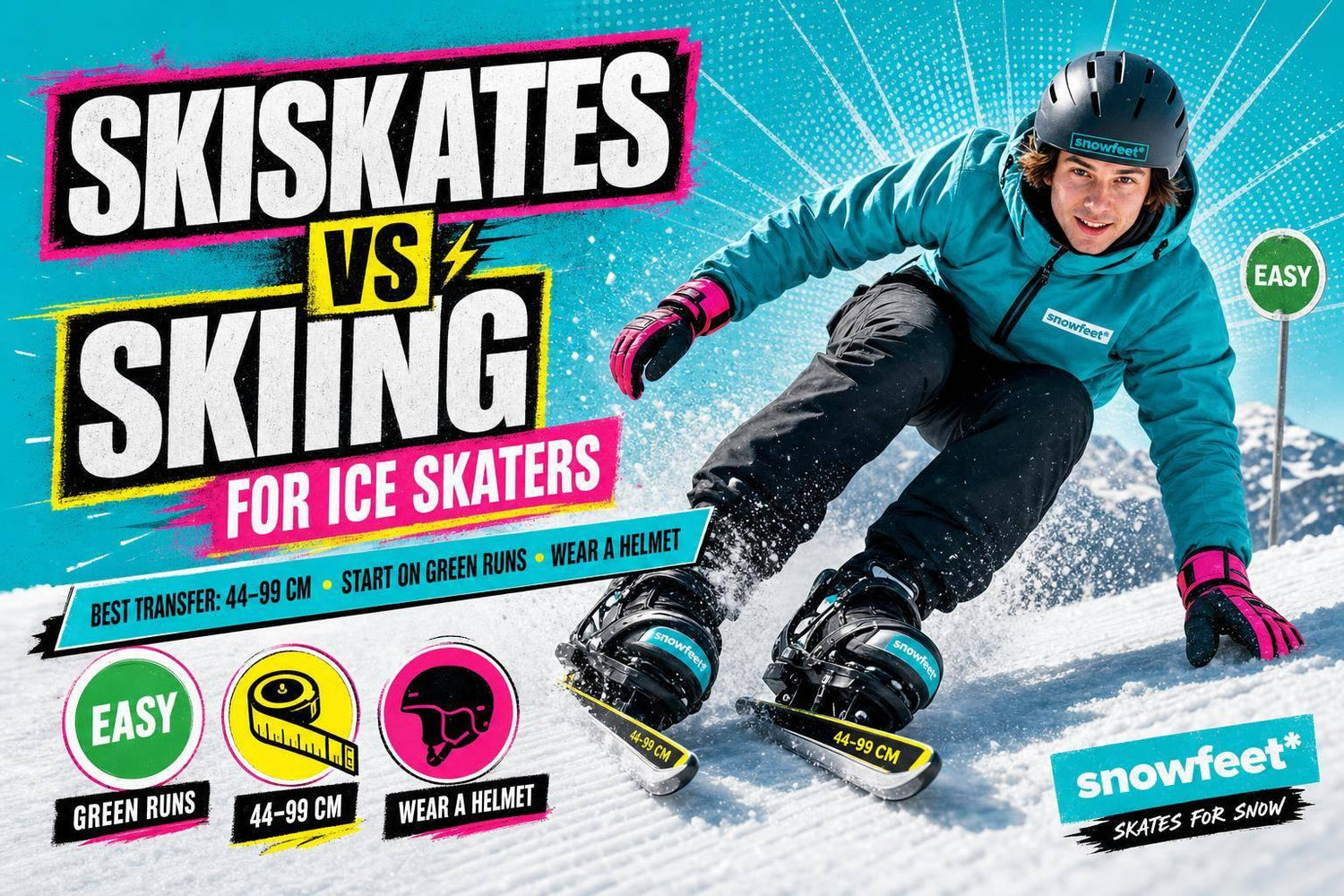 Skiskates vs Skiing for Ice Skaters - snowfeet*