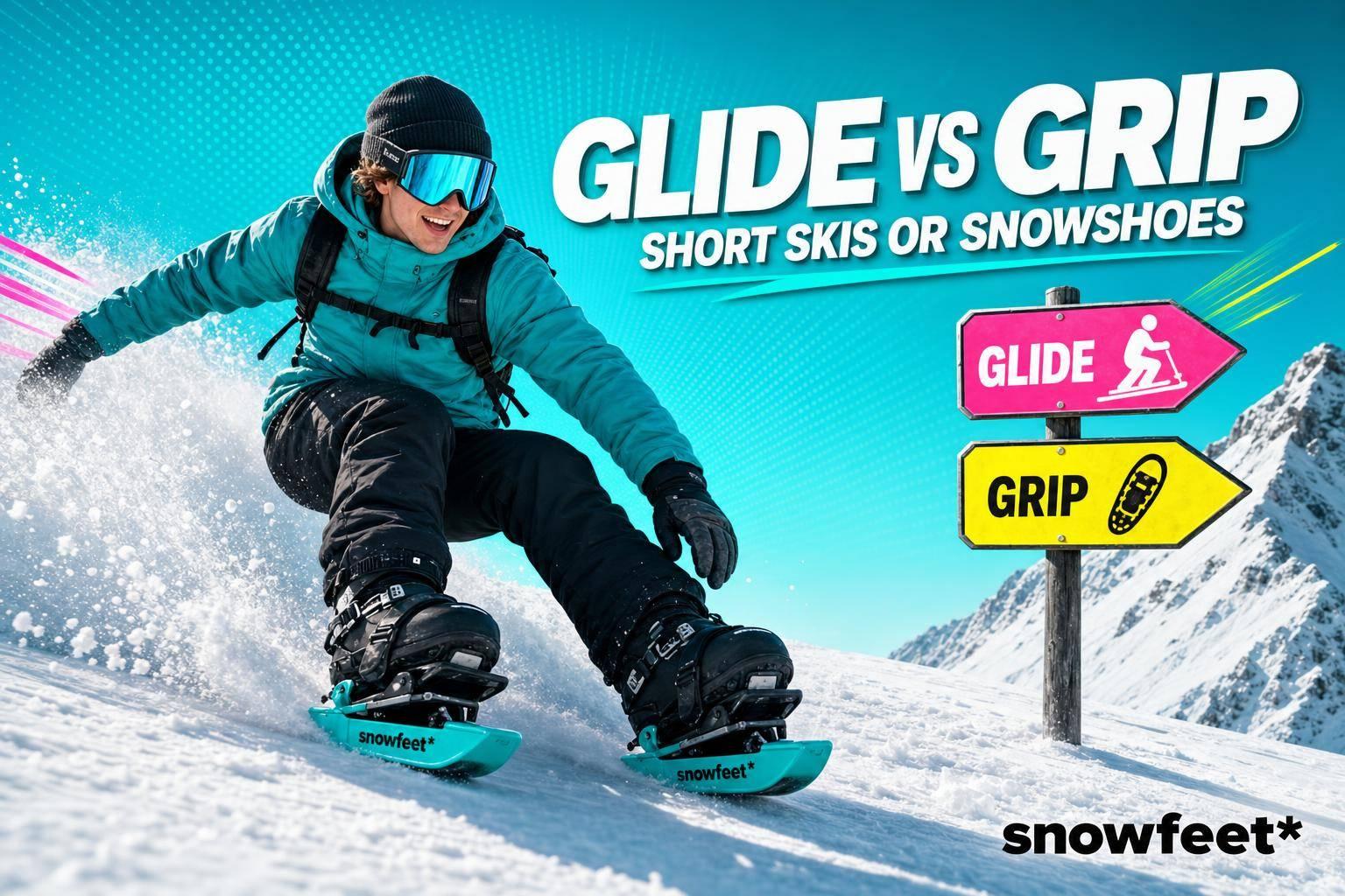 Short Skis vs Snowshoes for Winter Hiking - snowfeet*