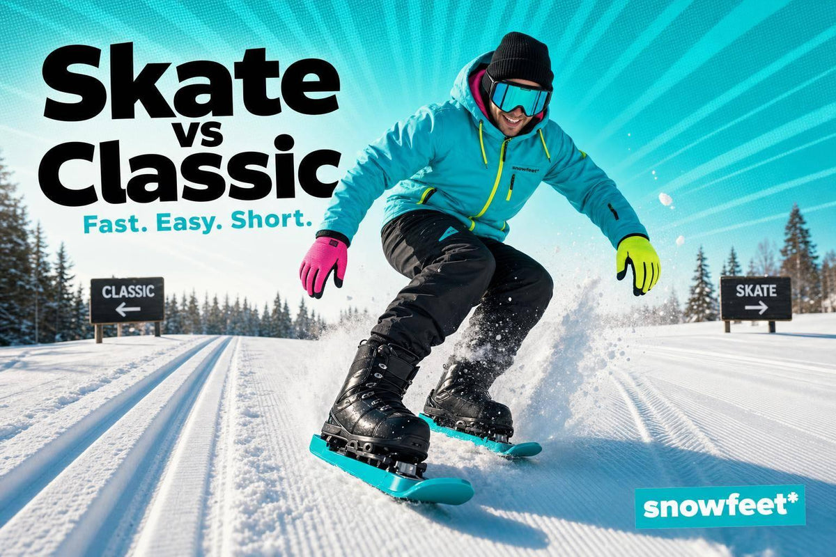 NORDIC Skate Skis vs Classic Cross-Country Skis - snowfeet*