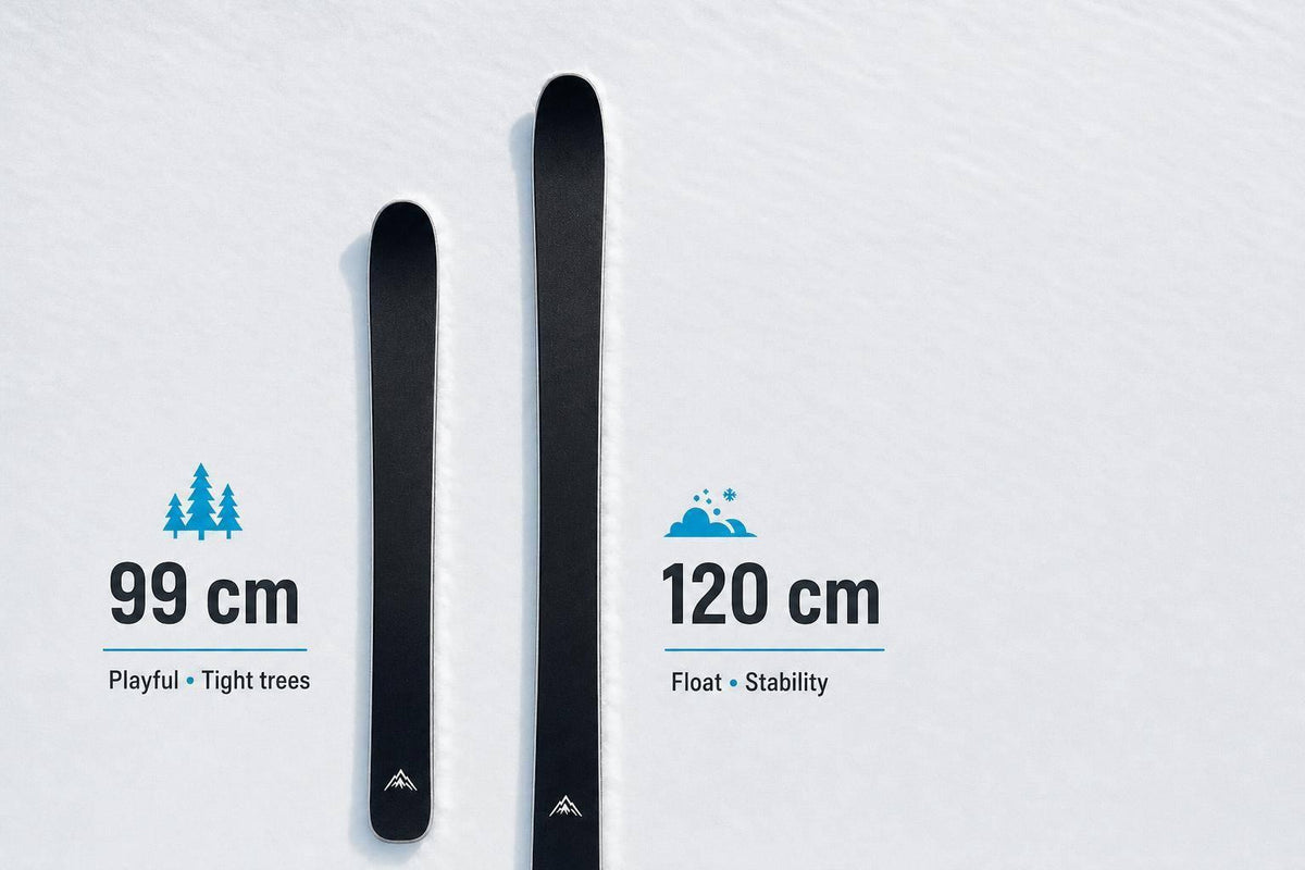 POWDER 99 vs 120 cm Short Skis for Deep Snow - snowfeet*