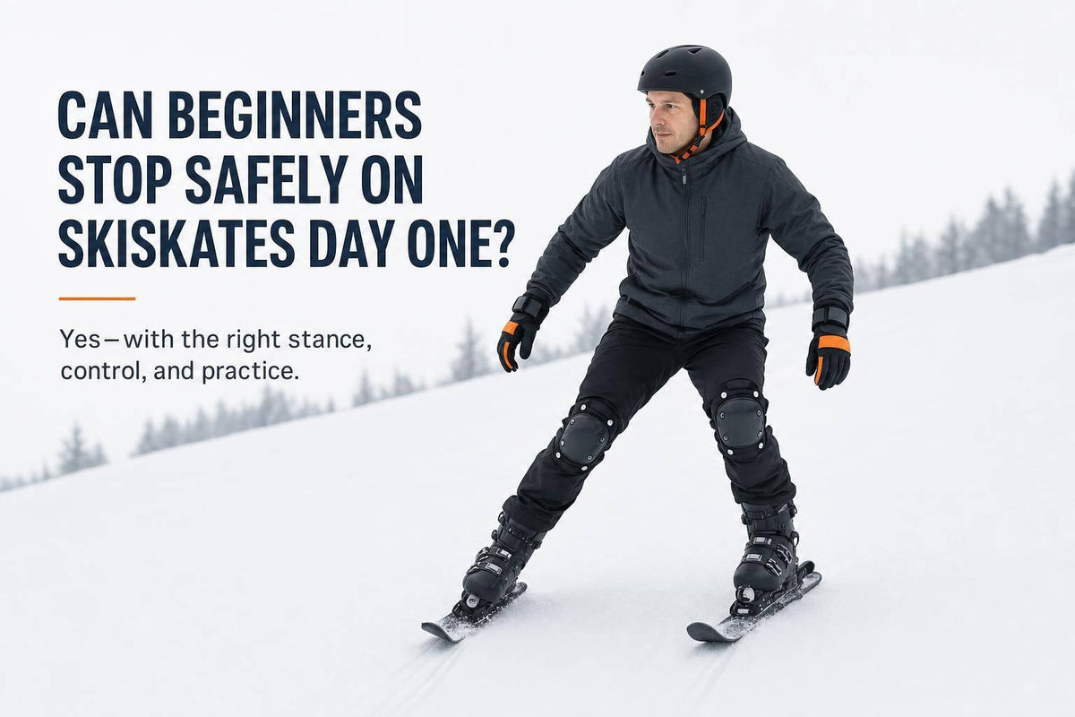 Can Beginners Stop Safely on Skiskates Day One? - snowfeet*