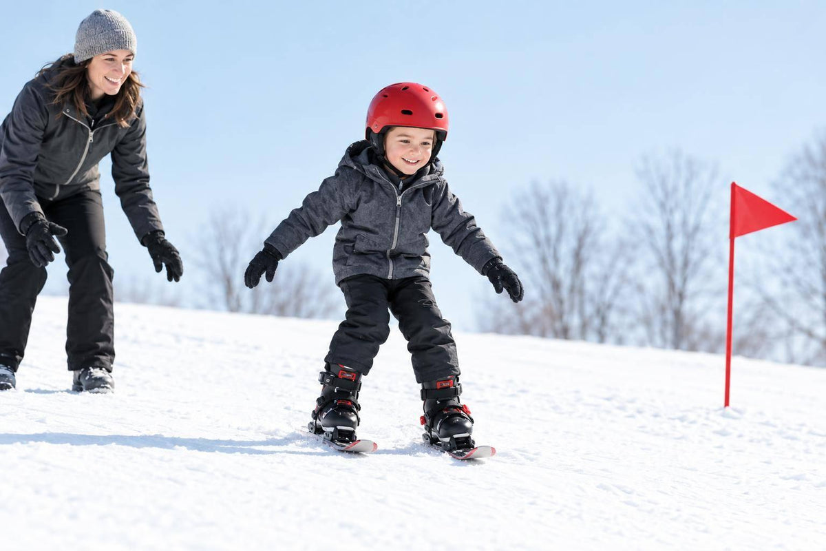 Mini Ski Skates for Kids on a Local Sledding Hill - snowfeet*