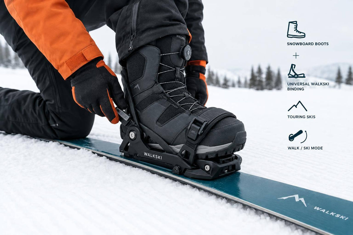 Can You Use Snowboard Boots on WALKSKI Touring Skis? - snowfeet*