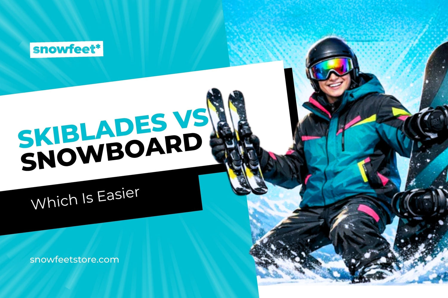Skiblades vs Snowboard Which Is Easier - snowfeet*