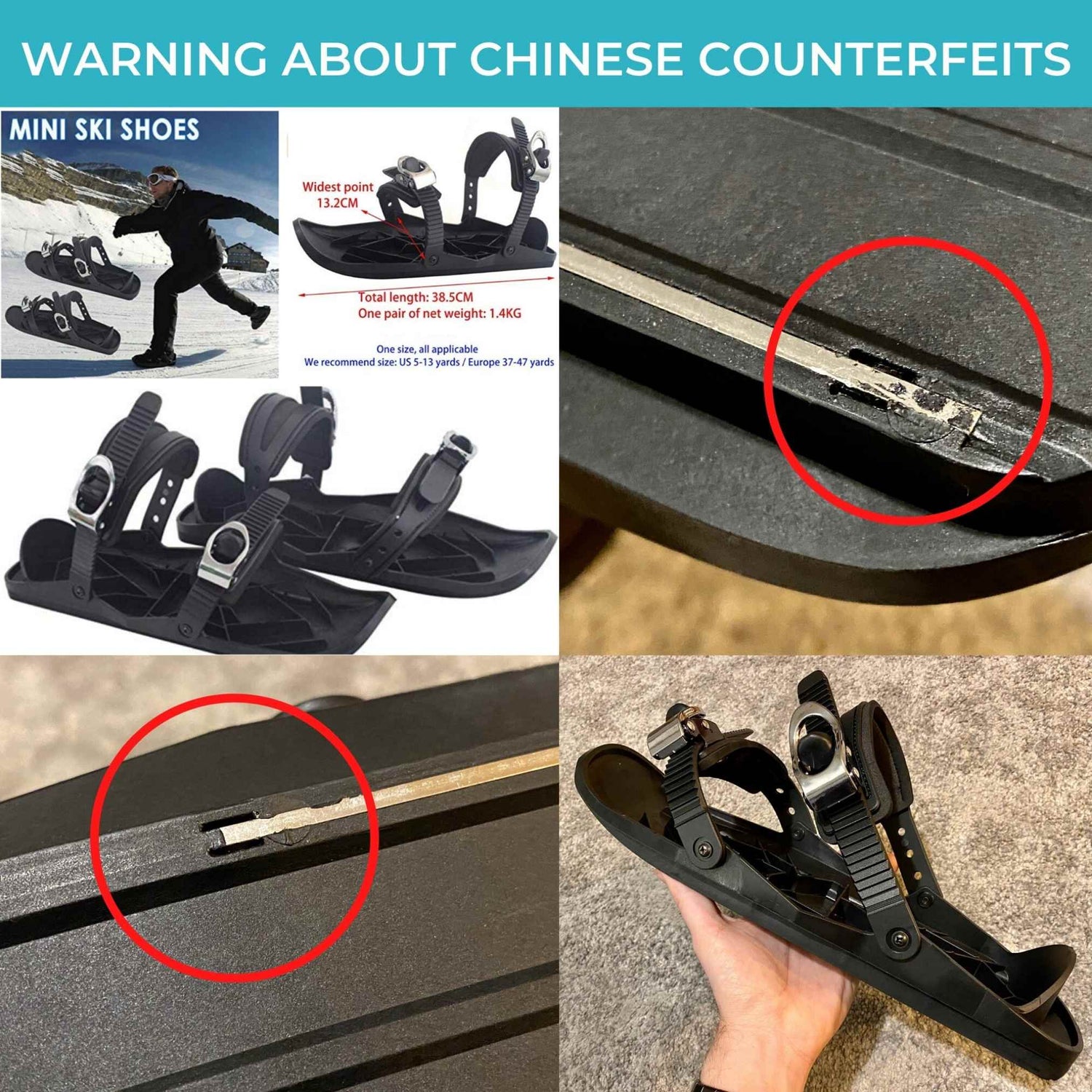 Warning - Chinese Counterfeits / Cheap Knock - Offs / Amazon, Aliexpress, Wish, Ebay - snowfeet*