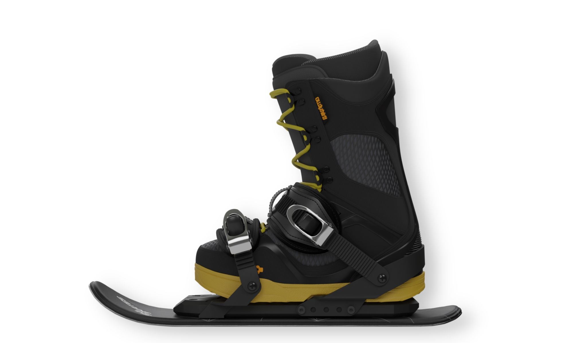 Skiskates. Skates for ski slopes  A combination of skis and skates. They are basically ice skates for ski slopes.  Best for downhill skiing on ski slopes and in snow parks. Snowfeet & Skiskates Reviews. Use Skiskates with snoaboard boots or ski boots.