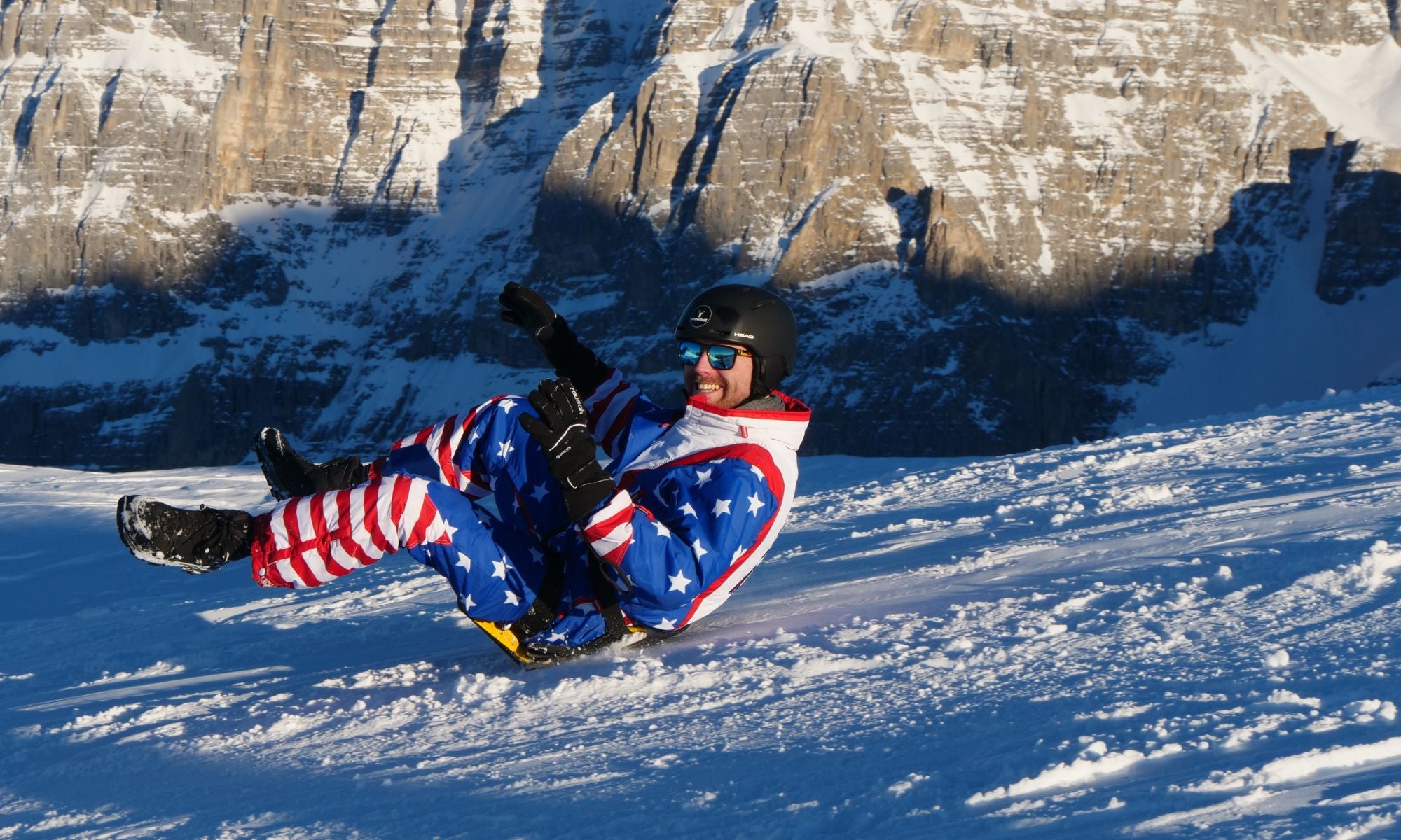 Assled. Foldable & Wearable Sled. You’ve never experienced sledding like this before. You don’t need to carry any heavy and clunky sleds anymore!Don't pull your sled behind you, wear it! Just use the front leg straps to fasten it to your legs and a belt strap to fasten it around your waist. Hands-free, care-free!