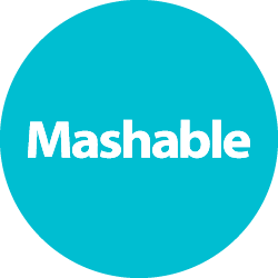 Mashable logo with 'Mashable' text on a blue circle background