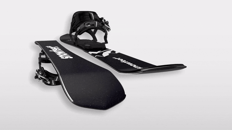 Snowfeet* Short Skis | 99 CM | Mountain Black | Ski bindings | Skiblades Skiboards Snowblades - snowfeet*