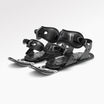 Skiskates, skates on snow -  Short Mini Skis - snowfeet*, Product photo, wood core skis, snowboard binding, black mountain color.