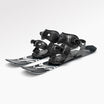Skiboards Snowblades Short Mini Skis - snowfeet*, Product photo, wood core skis, snowboard binding, black mountain color.
