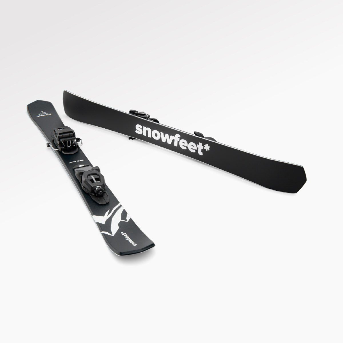 Skiboards Snowblades Short Mini Skis - snowfeet* 99CM. Product photo, wood core skis,pro ski binding, black mountain color.
#Binding_Pro Ski#Color_Black|Mountain Black