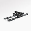 Skiboards Snowblades Short Mini Skis - snowfeet* 99CM. Product photo, wood core skis, snowboard binding, black mountain color.