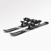 Skiboards Snowblades Short Mini Skis - snowfeet* 99CM. Product photo, wood core skis, snowboard binding, black mountain color.