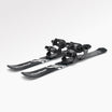 Skiboards Snowblades Short Mini Skis - snowfeet* 99CM. Product photo, wood core skis, snowboard binding, black mountain color.