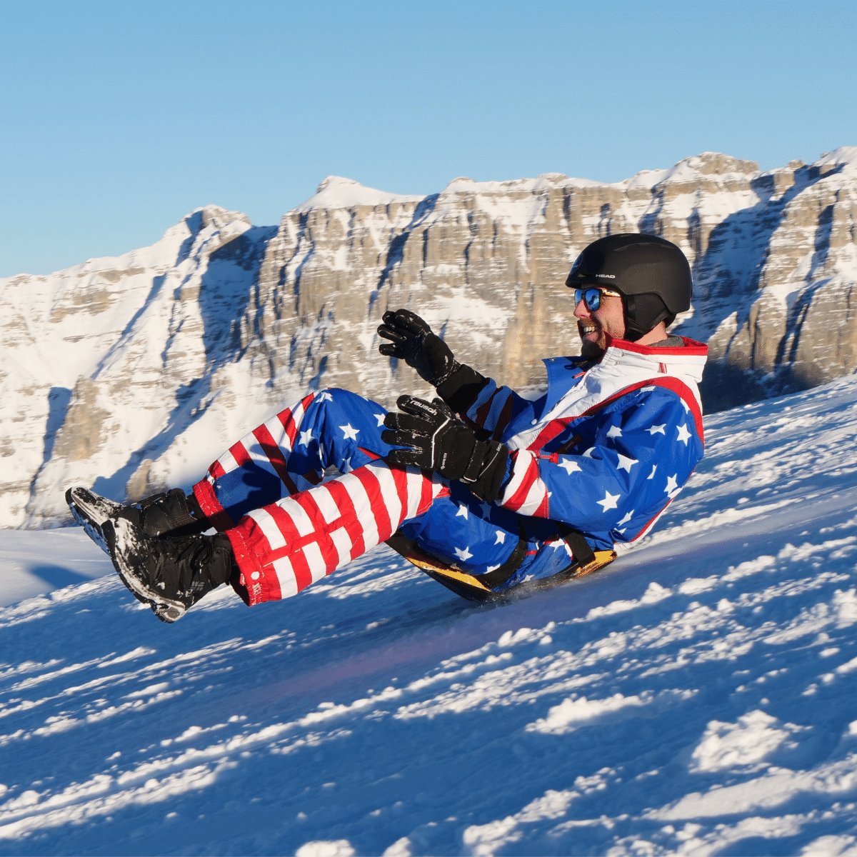 Assled - Wearable Foldable Snow Sled for Adults and Kids / Toboggan Foam Sledge - by Snowfeet* - snowfeet*