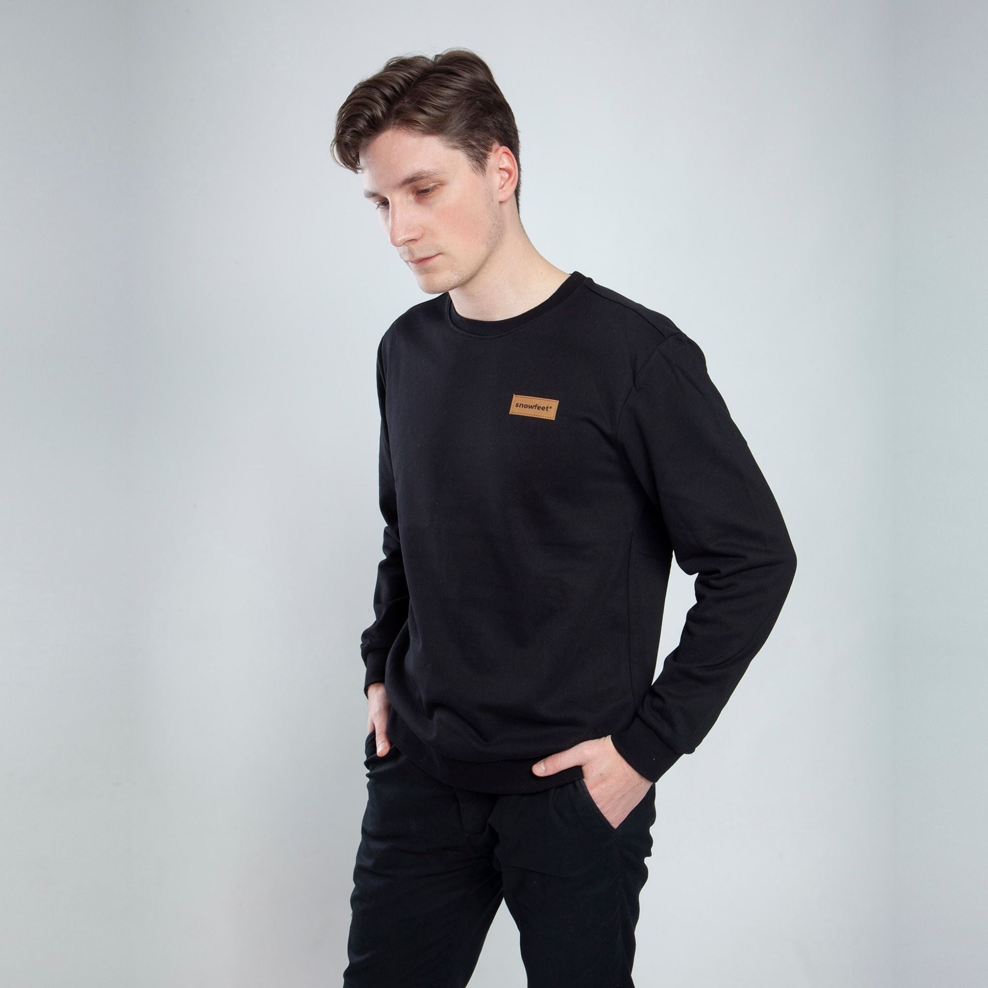 Long Sleeve Snowfeet Logo Jumper | Hoodie Black - snowfeet*