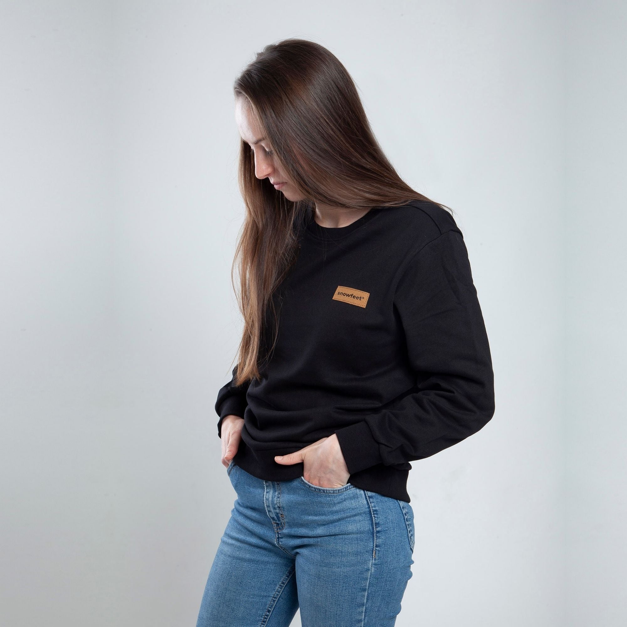 Long Sleeve Snowfeet Logo Jumper | Hoodie Black - snowfeet*