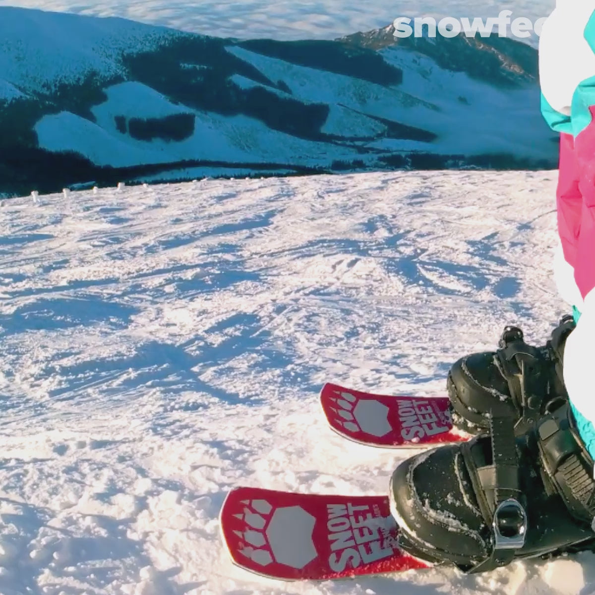 Snowfeet Powder skis designed for deep powder conditions - Skiblades | 99 CM | Black | Pro Ski Bindings | Skiboards Snowblades Short Skis - snowfeet*