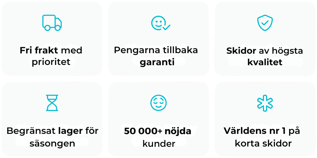 List of product features with icons and text on a white background