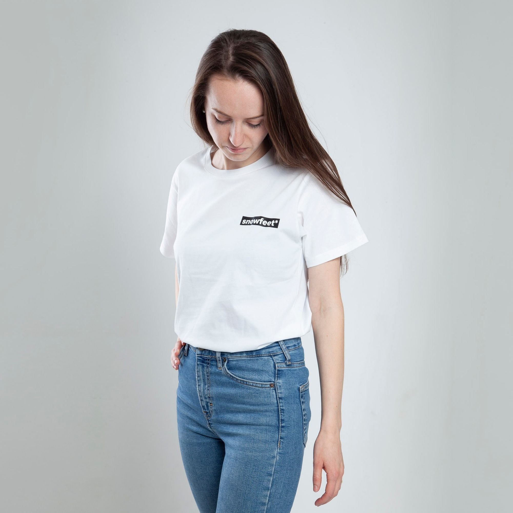 Short Sleeve Snowfeet Logo T-Shirt White - snowfeet*