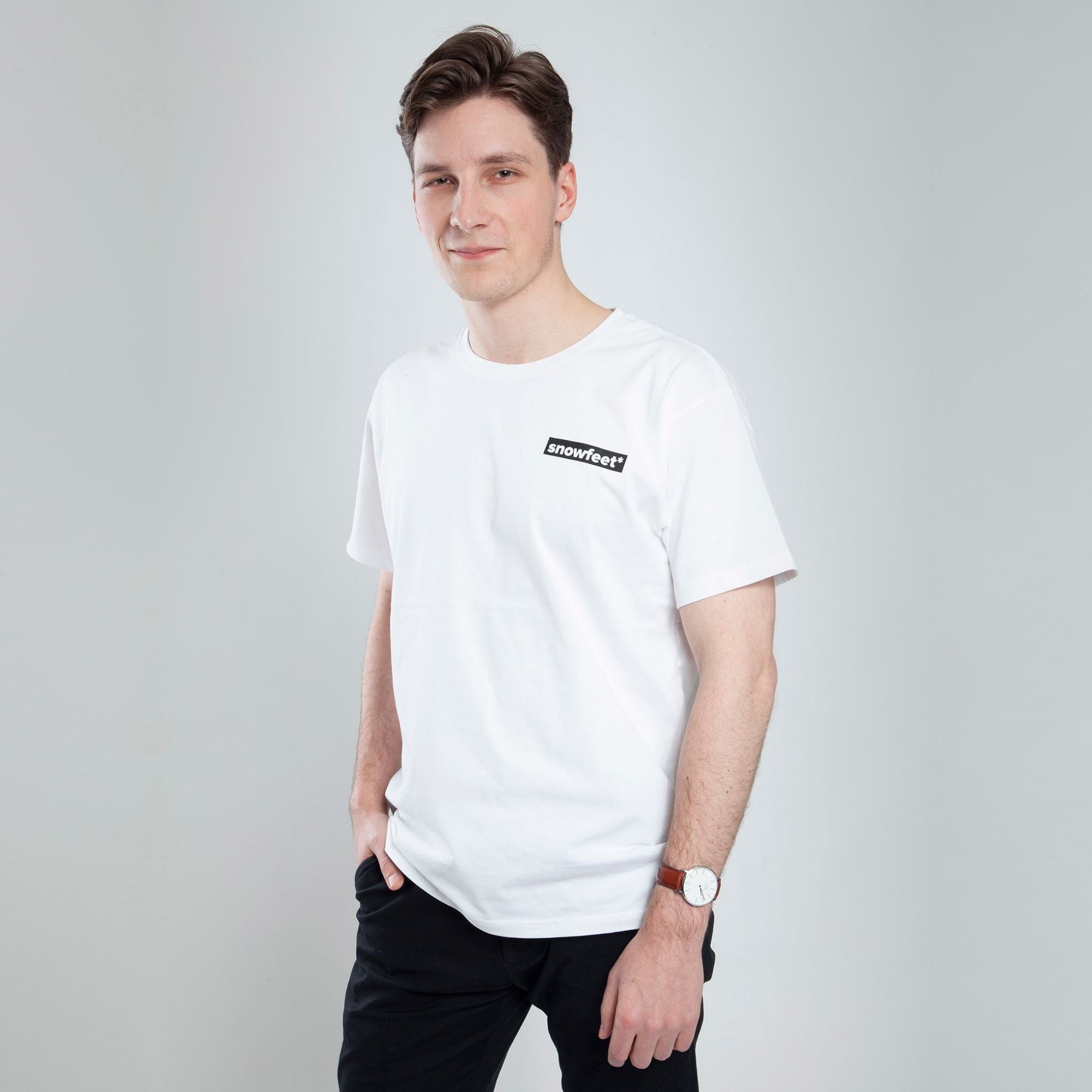 Short Sleeve Snowfeet Logo T-Shirt White - snowfeet*