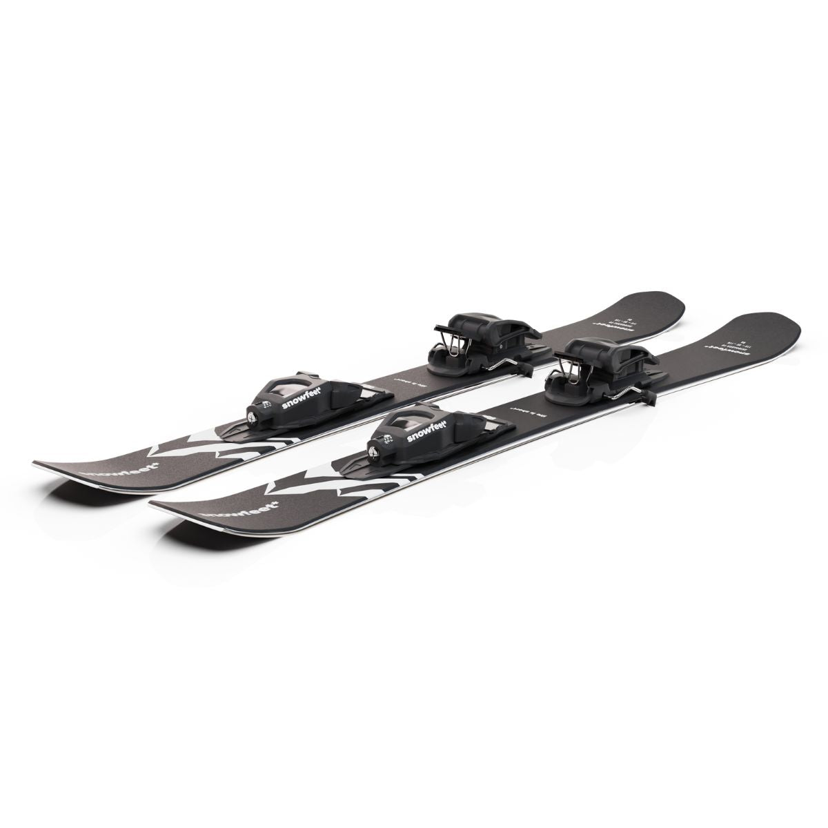 Snowfeet* Short Skis | 99 CM | Mountain Black | Pro Ski Bindings | Skiblades Skiboards Snowblades - snowfeet*
