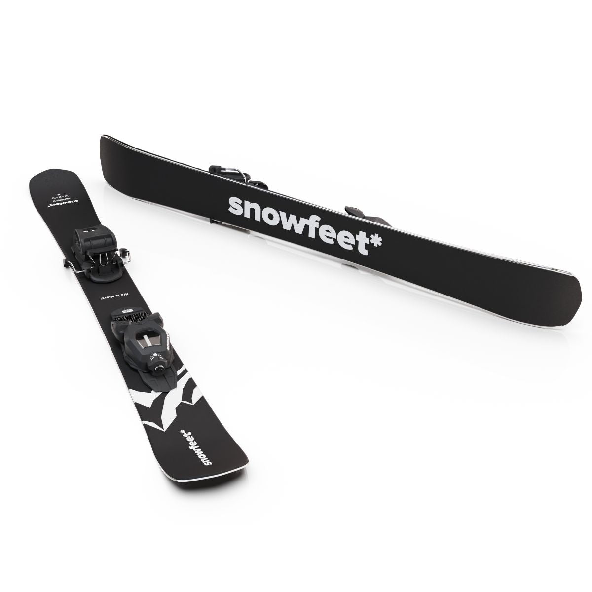 Snowfeet* Short Skis | 99 CM | Mountain Black | Pro Ski Bindings | Skiblades Skiboards Snowblades - snowfeet*