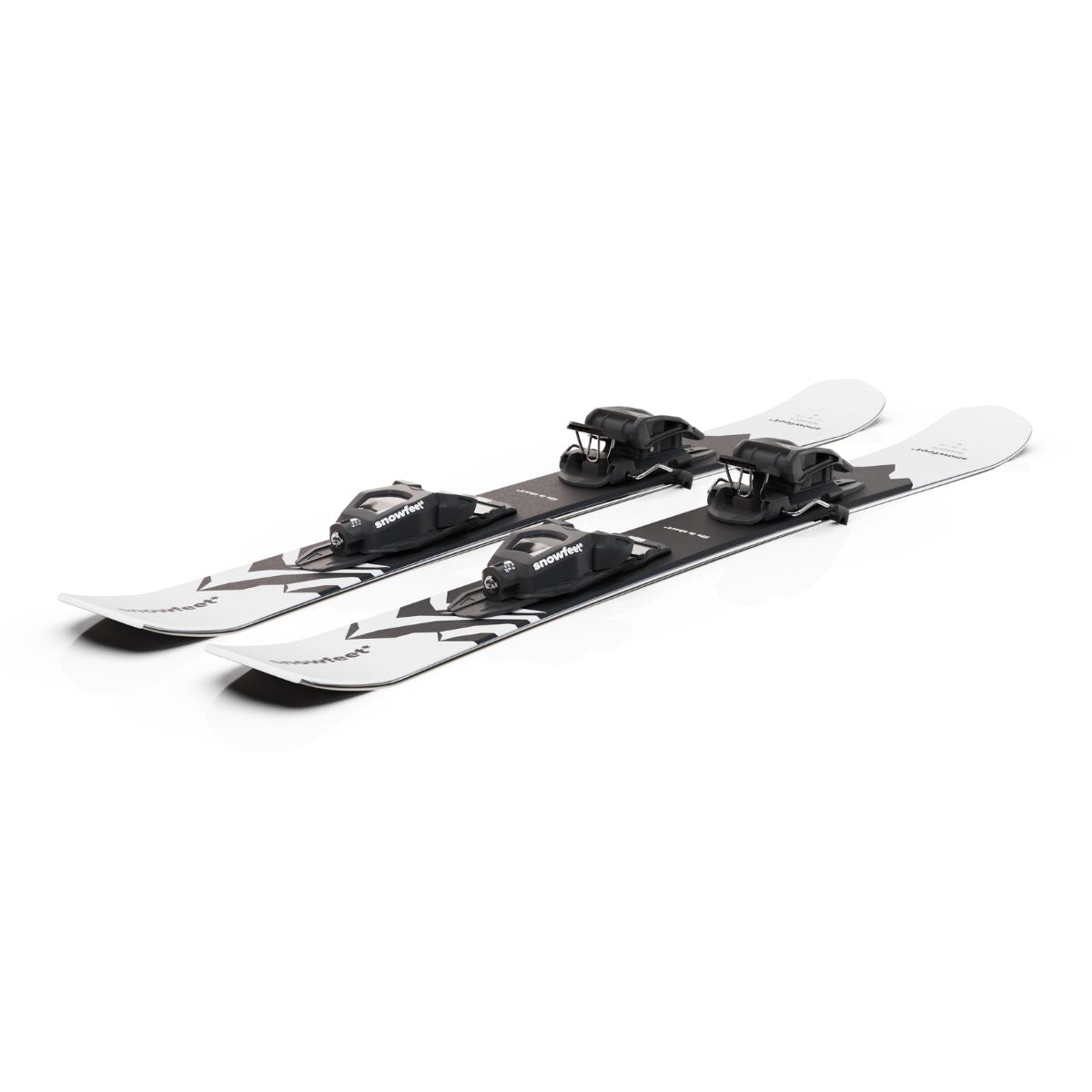Snowfeet* Short Skis | 99 CM | Mountain White | Pro Ski Bindings | Skiblades Skiboards Snowblades - snowfeet*