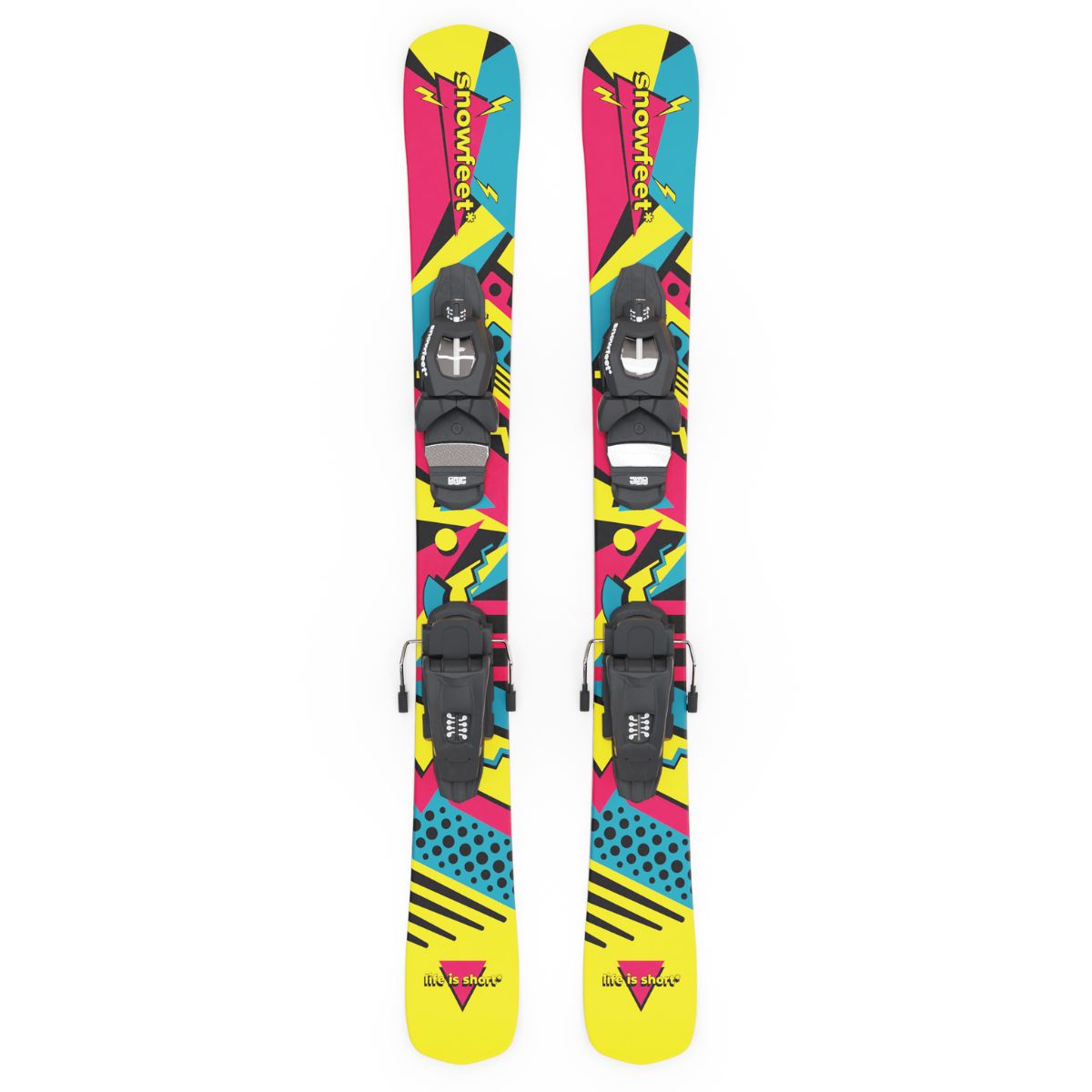Snowfeet* Short Skis | 99 CM | Retro | Pro Ski Bindings | Skiblades Skiboards Snowblades - snowfeet*