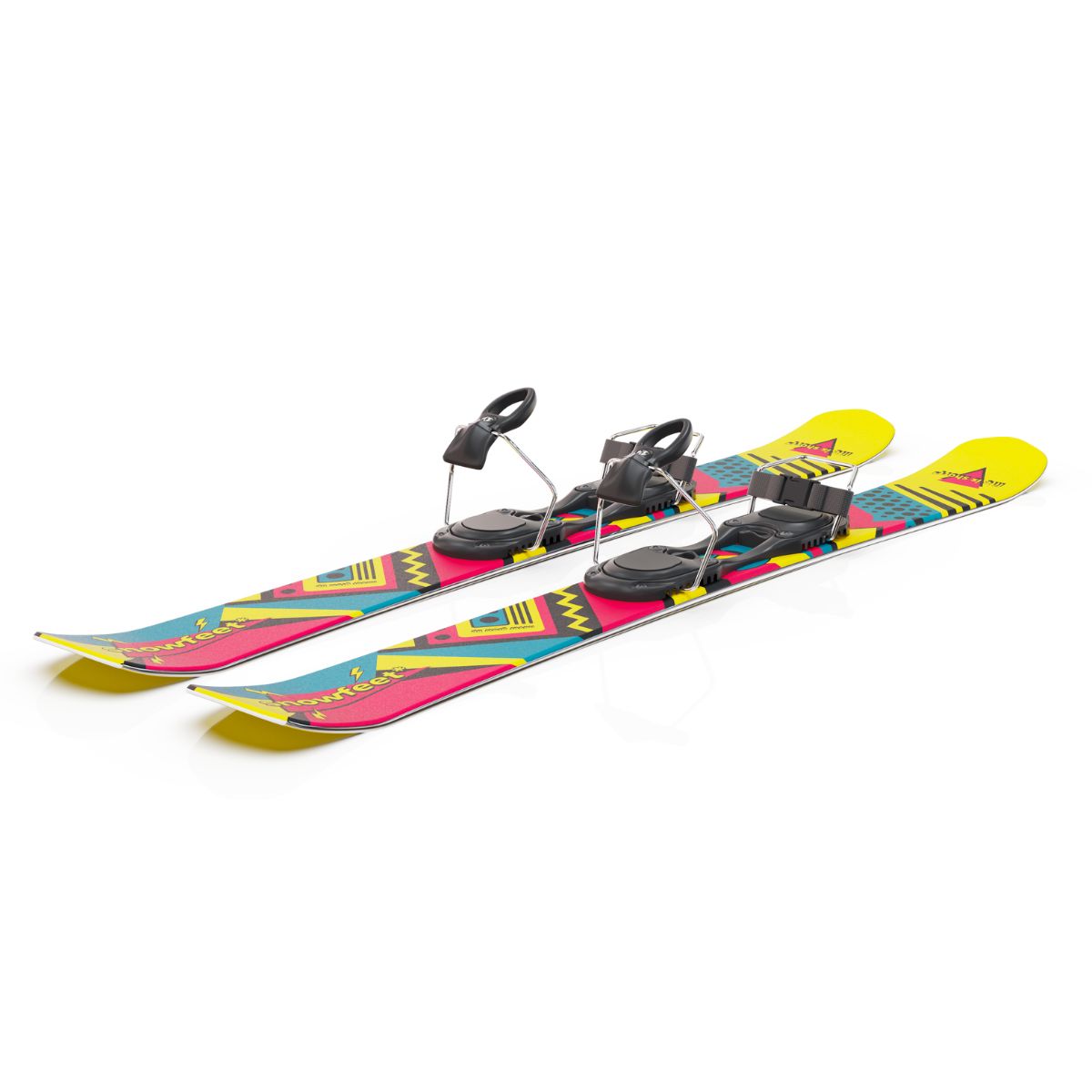 Snowfeet* Short Skis | 99 CM | Retro | Ski Bindings | Skiblades Skiboards Snowblades - snowfeet*