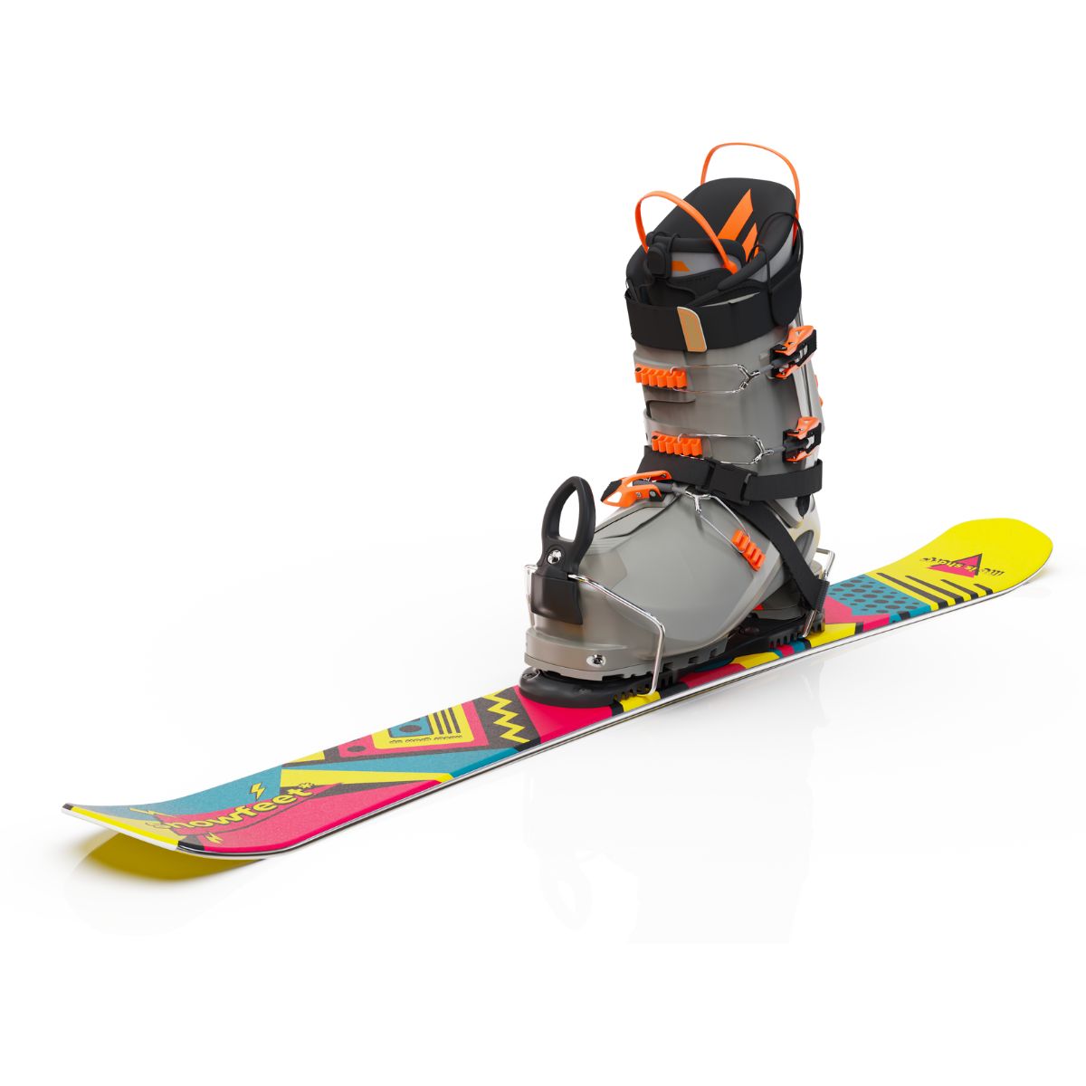 Snowfeet* Short Skis | 99 CM | Retro | Ski Bindings | Skiblades Skiboards Snowblades - snowfeet*