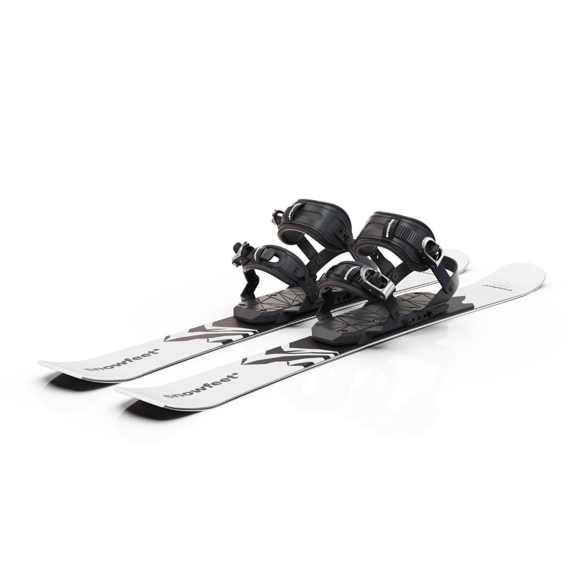 Snowfeet* Short Skis | 99 CM | Mountain White | Snowboard Bindings | Skiblades Skiboards Snowblades - snowfeet*
