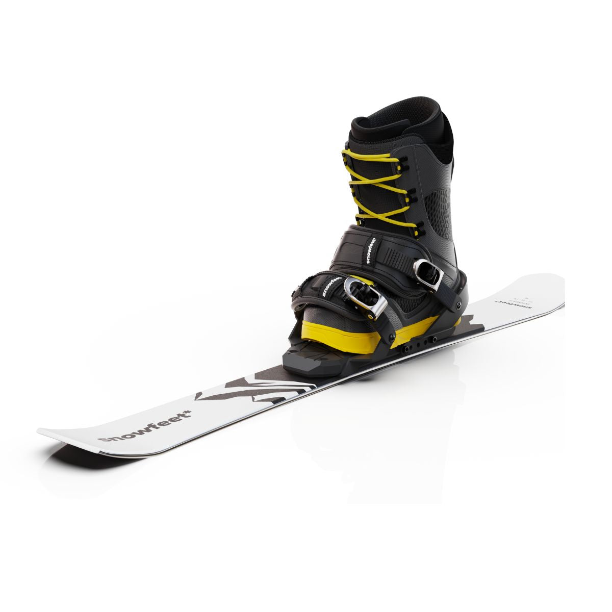 Snowfeet* Short Skis | 99 CM | Mountain White | Snowboard Bindings | Skiblades Skiboards Snowblades - snowfeet*