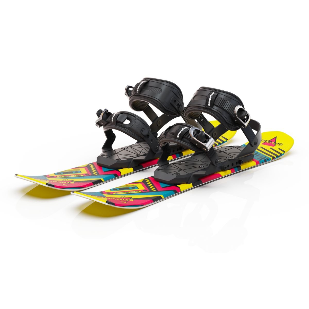 Snowfeet* Skiblades | 65 CM | Skiboards Snowblades Short Mini Skis - snowfeet* #Model_Snowfeet 65 CM#Binding_Snowboard#Color_Retro