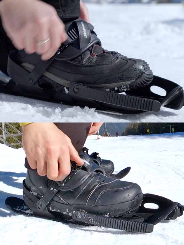 Snowfeet 50 cm Simply Strap onto Your Winter Shoes or Snowboard Boots