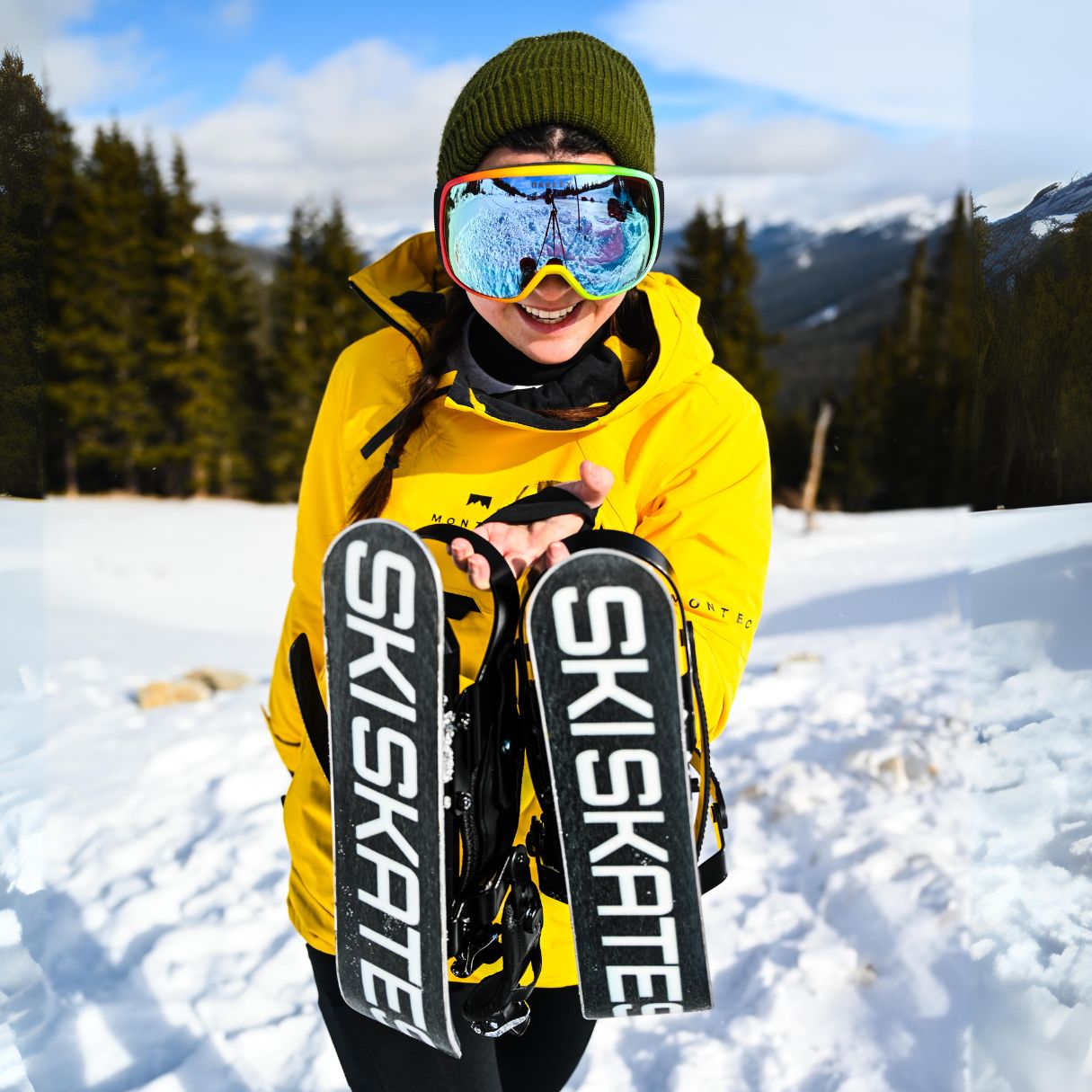 snowfeet skiskates skiblades fit into a backpack