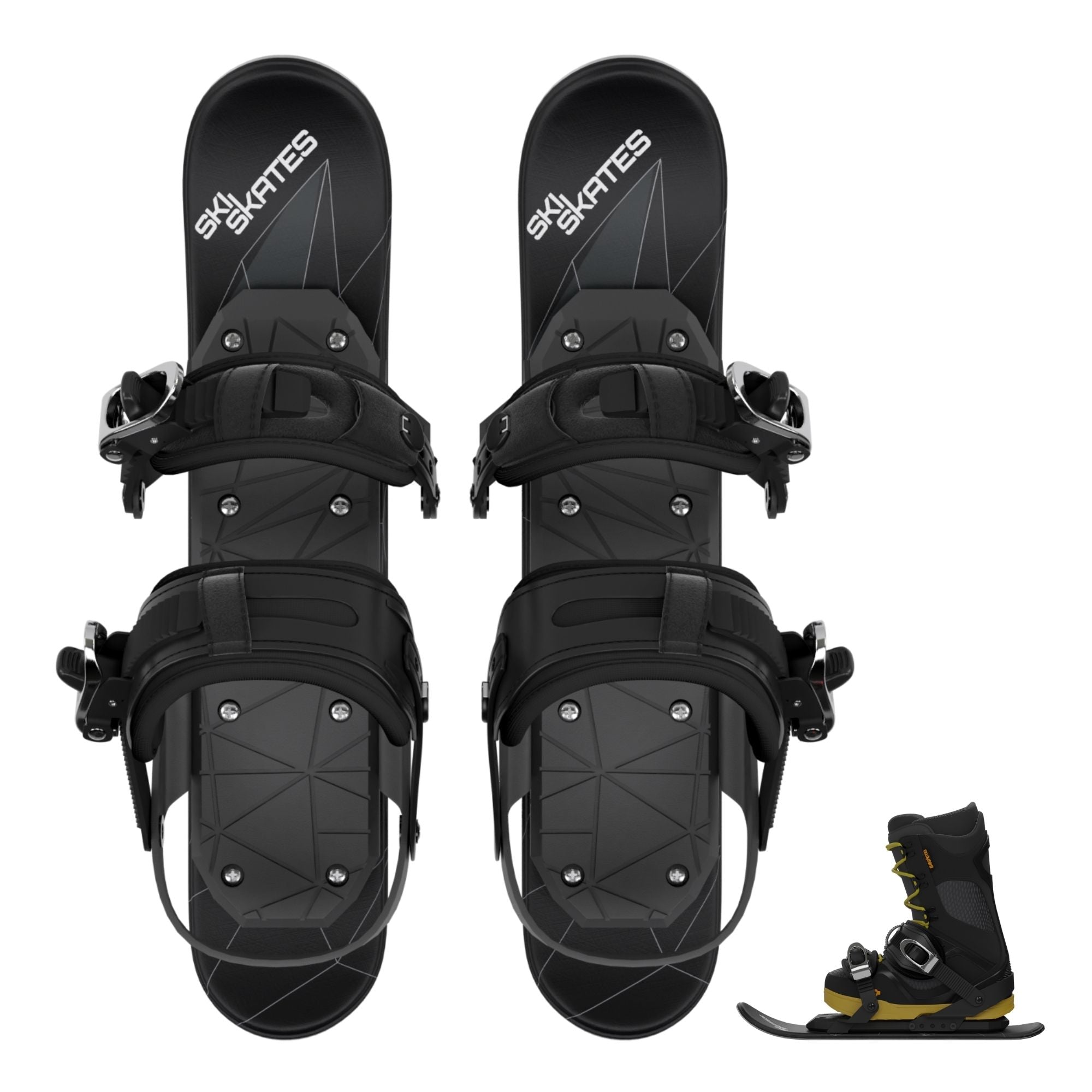 HEEPDD Planches de Ski Courtes, Boucle en Métal Facilement Contrôlable,  Attache aux Bottes Mini Chaussures de Ski Assez Petites pour Les Sports