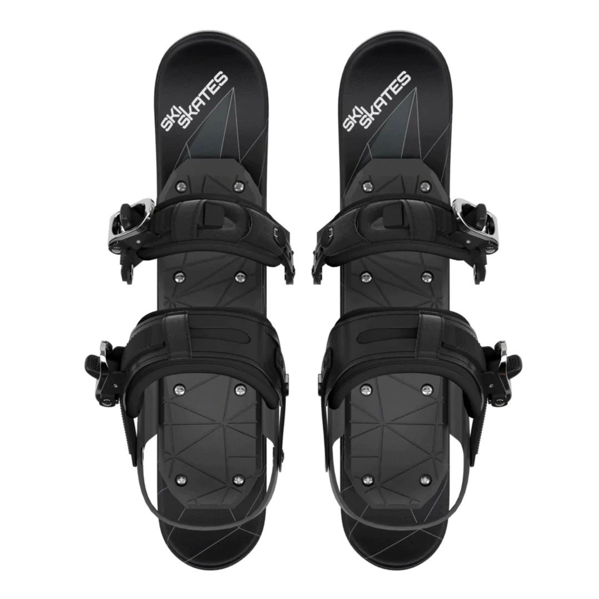 Skiskates by Snowfeet* | 44 CM | Black triangle | Snowboard bindings | Skiblades Snowblades Mini Skis | Shortest Ski