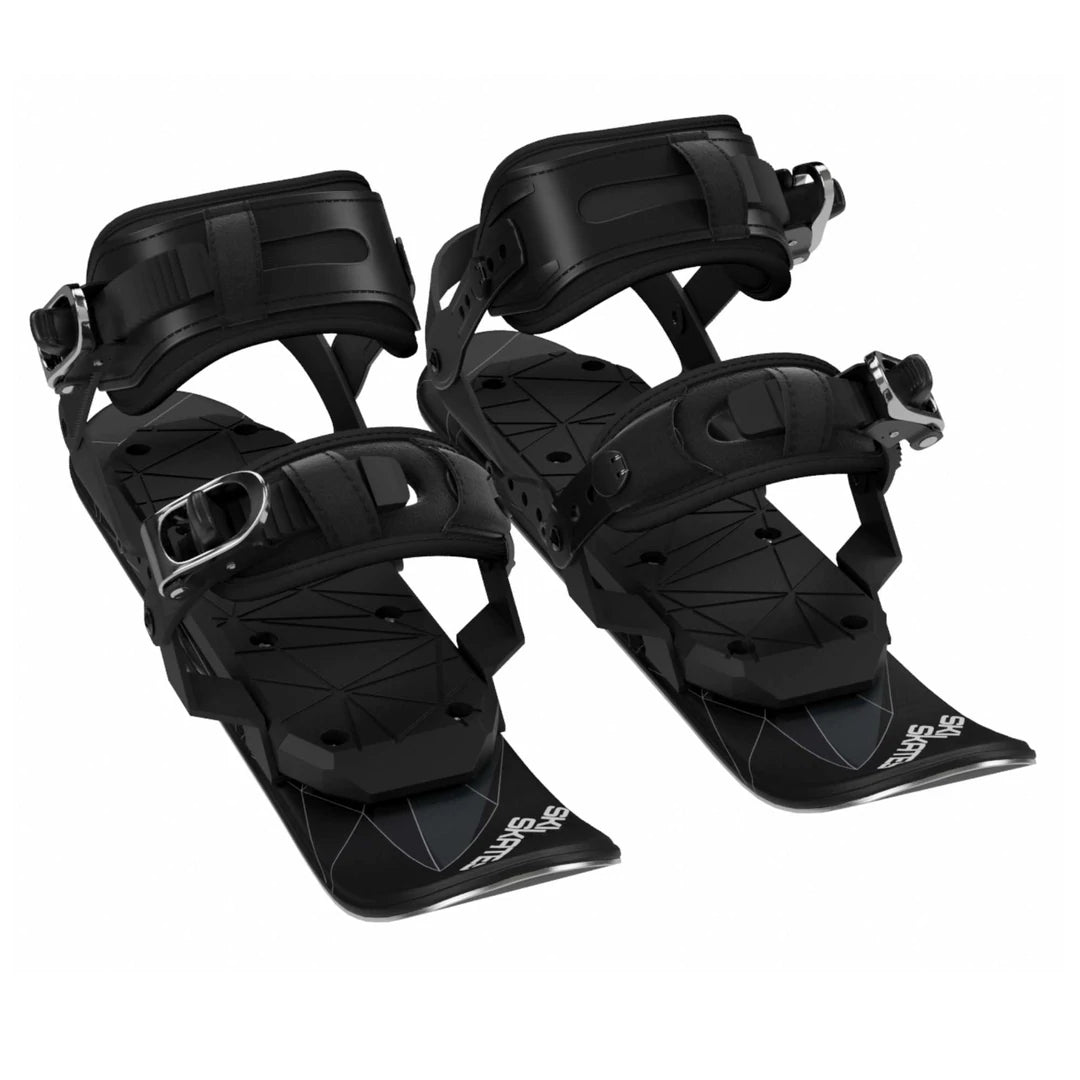 Skiskates by Snowfeet* | 44 CM | Black triangle | Snowboard bindings | Skiblades Snowblades Mini Skis | Shortest Ski