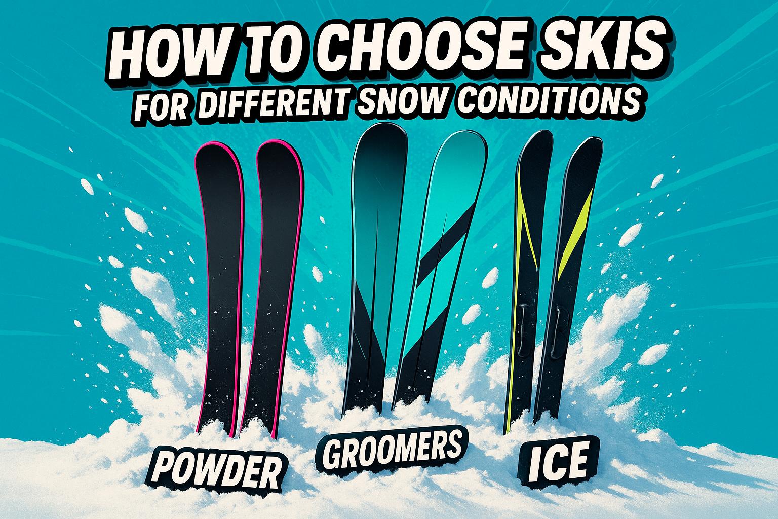 How to Choose Skis for Different Snow Conditions (Powder, Groomers, Ice)