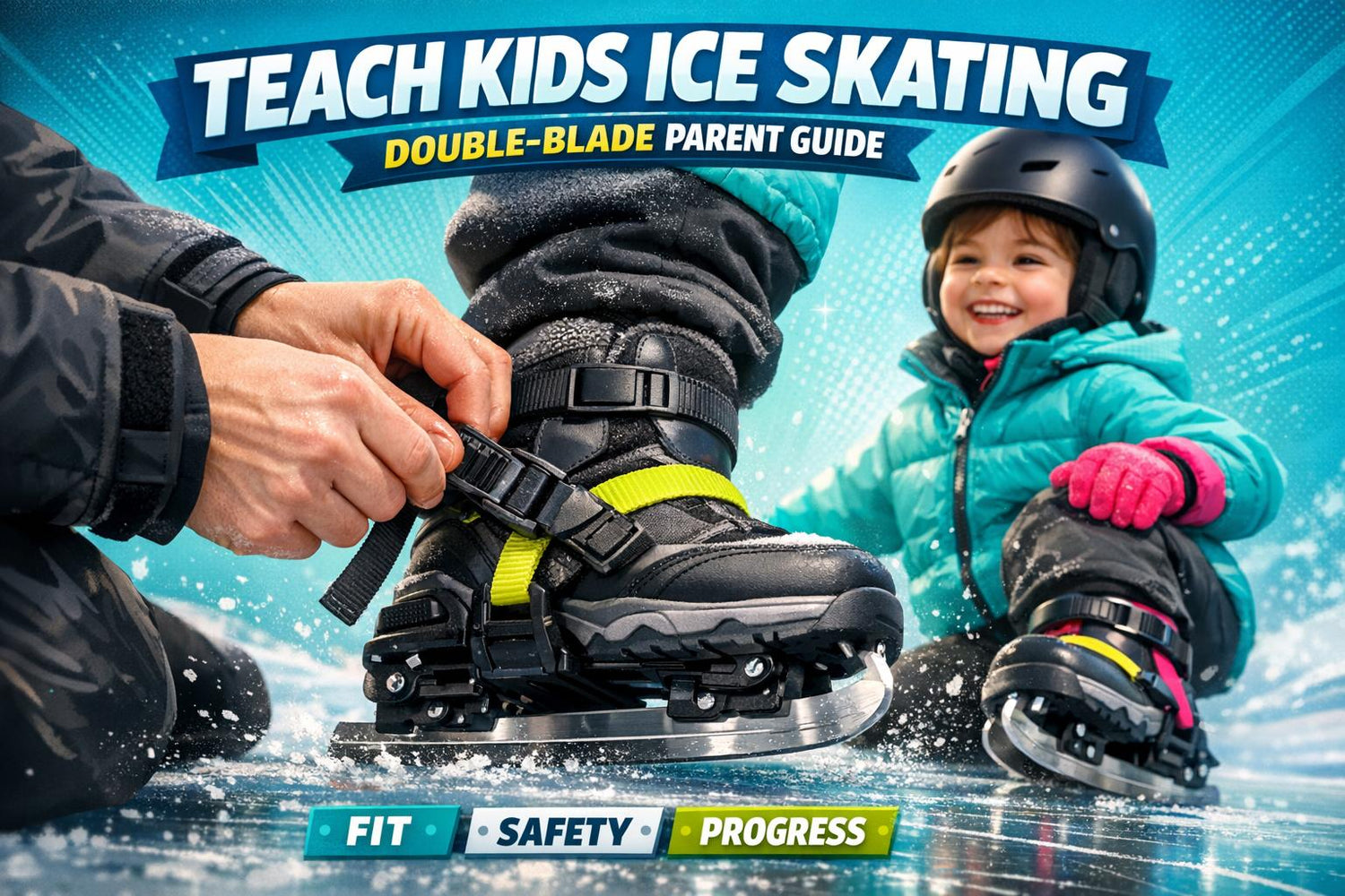 How to Teach Kids Ice Skating With Strap-On Double-Blades (Parent Guide) - snowfeet*